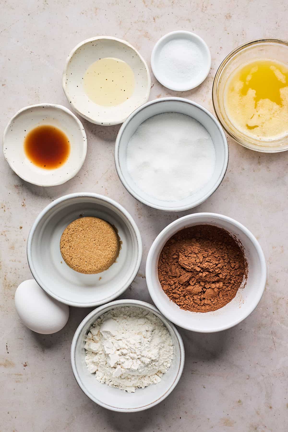 Ingredients for the swirl in this brownie pound cake.
