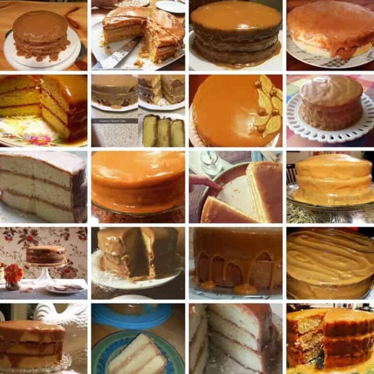 The best real Southern caramel cake recipe on the web! If you want authentic Southern Caramel Cake with the best caramel icing, you must make this recipe. It is the real deal for real. A collage of Images of readers real deal caramel cake creations.