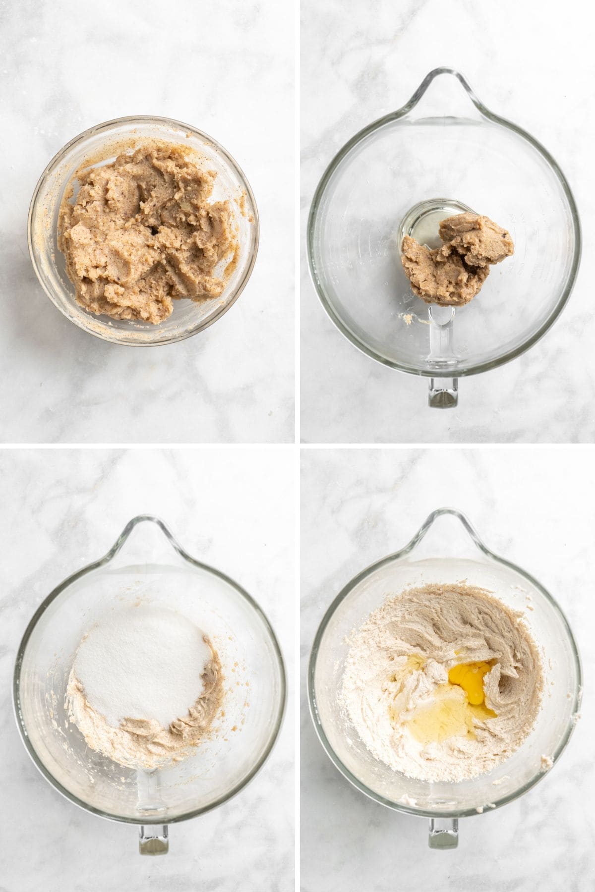 Steps showing the steps of making kentucky butter cake with browned butter.